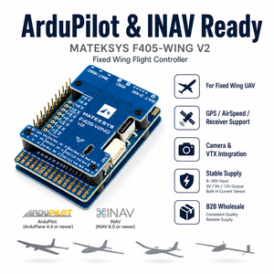 MATEKSYS F405-WING V2 ตัวควบคุมการบินแบบปีกคงที่ STM32F405 ArduPilot INAV 9-30V PDB USB-C สำหรับเครื่องบิน RC UAV - Product Image 5