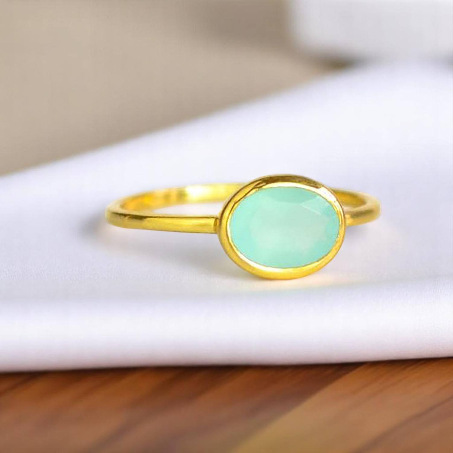 Aqua Chalcedony Gold