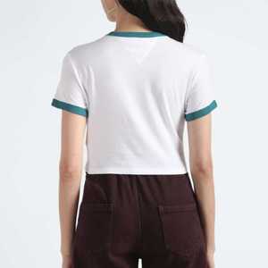 Camiseta recortada de verano 2025 para mujer, camiseta de manga corta con botones, decoración con logotipo personalizado, camiseta ajustada para bebé, gran oferta, Tops cortos informales - Product Image 6