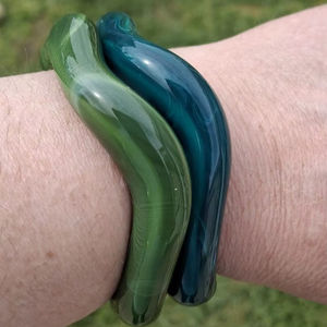 Bracelets carrés en résine Bracelets carrés en acrylique empilables, ensemble de bracelets Funky Chunky, bijoux inspirés des années 90 - Product Image 1