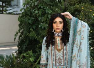 La última marca pakistaní Shalwar Kameez Design Trajes de algodón/césped de Invierno para mujer Colección de diseñador impreso - Product Image 2