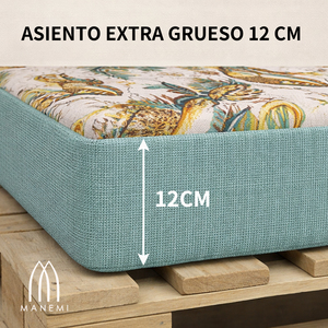 Set di 4 Cuscini Durevoli in Tessuto per Pallet da Esterno 120x80 + 120x50 cm, Spessore 12 cm, con Rivestimento Rimovibile per Divano da Giardino - Product Image 6