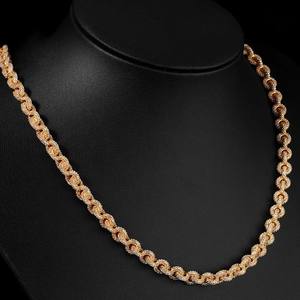 สร้อยคอทองคำขาว 14k แบบสั่งทำพิเศษ พร้อมใบรับรอง IGI ลายไขว้แบบ Cuban Leb ประดับเพชร VVS สไตล์ฮิปฮอป สำหรับผู้ชาย สร้อยเงิน - Product Image 1