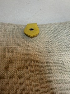 Laminated Woven Shoulder <b>Bag</b> <b>Medium</b> <b>Size</b> Casual Button Closure Daily Use Yellow Strap - Product Image 4