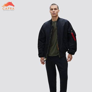 Pakistan Made Men's Coated <b>Long</b> Thin Stand Collar High Quality <b>Winter</b> Bomber <b>Jacket</b> - Product Image 2