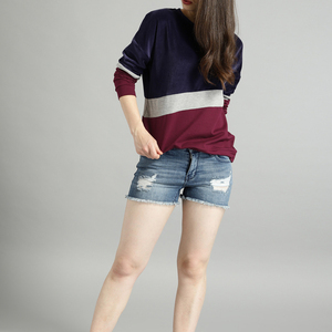 Sweat-shirt d'hiver personnalisé pour femme, col rond, avec logo frontal, couleur unie, en tissu polyester/coton, pour usage décontracté, vente en gros - Product Image 2