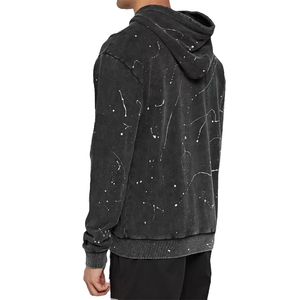 Vente en gros de sweats à capuche 100% coton délavés à l'acide conception personnalisée sérigraphie meilleur prix thermique hiver sweat à capuche en éponge française - Product Image 6