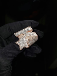 925 Sterling Silver Star <b>Ring</b> VVS Moissanite Diamond Letter Hip Hop Luxury <b>Statement</b> <b>Ring</b> For Men's Party Wear - Product Image 5