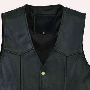 <b>Men</b> Genuine Leather <b>Vest</b> Sleeveless Motorcycle Biker Waistcoat Cowhide Lambskin Custom Logo OEM Wholesale Factory Manufacturer - Product Image 5