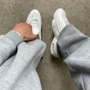 OEM High Quality Cotton Flared <b>Jogger</b> Pant String <b>Men's</b> Streetwear Custom Logo <b>Loose</b> Fit Flat Plain Dyed Casual Sweatpants - Product Image 3