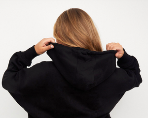 Wholesale Hoodies Oversize Winter Thick <b>Women</b> <b>Black</b> Color Custom logo - Product Image 5