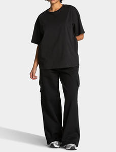 Camiseta de Algodón Transpirable para Mujer, Cuello Redondo, Ajuste Holgado, Bordado Personalizado OEM al por Mayor - Product Image 3