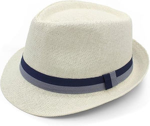 Hot Selling Breathable Fashion Summer Casual Unisex Beach <b>Trilby</b> Large Brim Jazz Sun <b>Hat</b> Panama <b>Straw</b> Cap Blue Ribbon Cycling - Product Image 5