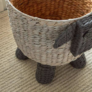 Cesta de Almacenamiento Tejida a Mano de Jacinto de Oveja Sean Natural, Cesta Decorativa para Ropa Sucia - Product Image 5