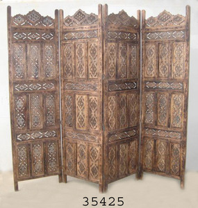 Séparateurs de pièces Écran pliant en bois décoratif Exportateur Écrans en bois Cloisons Cloisons fabriquées à la main Écran diviseur en bois imploré - Product Image 2