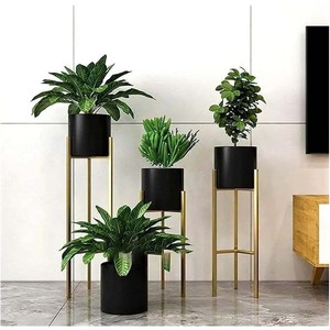 Soporte de flores de Metal de tamaño personalizado con acabado dorado moderno, maceta para interiores, jarrón, decoración del hogar, decoración de esquina lateral - Product Image 2