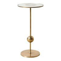 Design moderne de luxe couleur or salon petite table basse meubles de maison métal rond blanc marbre dessus or canapé table d'appoint