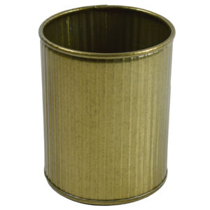 Pot de fleurs de conception ancienne, plantes vertes, finition dorée, idéal pour la décoration de jardin - Product Image 1