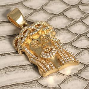 Personnalisable Argent 925 Plaqué Or Style Hip Hop Glacé Religieux Christian Bling Pendentif avec Visage de Jésus Moissanite Diamant - Product Image 4