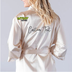 2023 Logo personnalisé soie broderie personnalisée Robe Satin femmes mariage mariée et demoiselle d'honneur Robeshot - Product Image 3