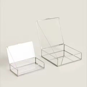 Organisateur de rangement en verre décoratif imprimé en métal doré, cristal, présentoir, bibelot décoratif, anneau - Product Image 2