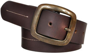 Hombres Casual Top Grain Hide Brown Oil pullup Cinturón de cuero Sólido - Product Image 5