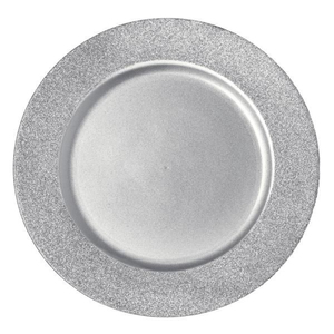 Assiette de présentation ronde en acier inoxydable, plaquée argent, à bord festonné, pour des événements et mariages élégants - Product Image 6