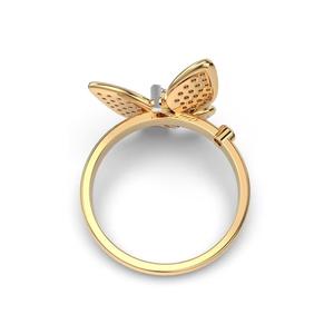 Bague en or blanc 14 carats avec diamants ronds cultivés en laboratoire pour l'amour Bague Hip Hop en diamant rond écologique Cadeau pour elle - Product Image 2