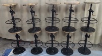 Tabouret de bar haut pour café, pub, club, style industriel antique, en fonte, avec mécanisme à manivelle, pour bar à domicile, hôtel