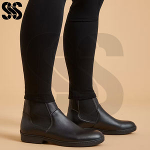 Pantalons d'équitation pour femmes, pantalons d'équitation premium extensibles avec grip, durables, lavables en machine, pour l'entraînement, couleur unie noire - Product Image 3