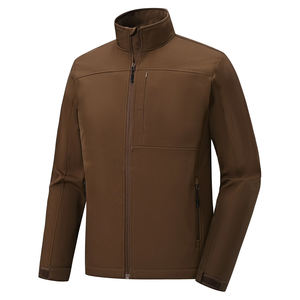 Chaqueta cortavientos impermeable de alta calidad para caballeros, chaqueta de carcasa suave reflectante con cuello levantado ligero de Color marrón - Product Image 1