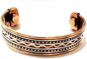 Đồng Tinh Khiết Vòng Đeo Tay Với Vàng & Bạc Chuỗi Không Gỉ Người Đàn Ông Của Khuy Măng Sét Sang Trọng & Kim Loại Thủ Công Mỹ Nghệ Cho Phụ Nữ Và Cô Gái Tại Giá Rẻ Giá - Product Image 3