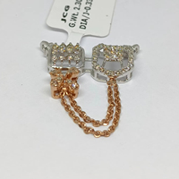 Ensemble de pendentifs et boucles d'oreilles élégants et magnifiques en or rose et blanc 14 carats, certifiés IGI, avec diamants taille brillant et pierres colorées