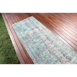 Vintage 2.7x8.2 ft Rug, <b>Runner</b> Turkish Rug, Blue <b>Red</b> Moroccan Rug - Product Image 3