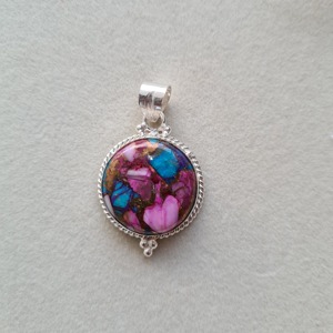Colgante de turquesa ostra, colgante de piedras preciosas turquesa de cobre ostra, colgante de plata de ley 925 para mujer colgante de turquesa - Product Image 4