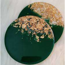 Posavasos de resina de lujo de Zehra Industries, alfombrillas y almohadillas redondas personalizadas hechas a mano de gran calidad con colores únicos almacenados - Product Image 6