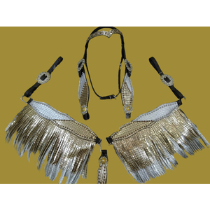 Vente chaude Équestre Western Plastron Sculpté Scintillant En Cuir En Acier Inoxydable Halter Headstall Fantaisie Couture Équitation - Product Image 6