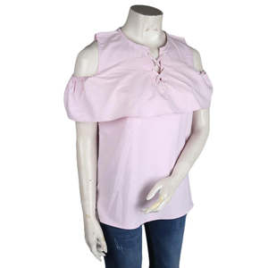 เสื้อเปิดไหล่ผู้หญิง - สีชมพูอ่อน - Product Image 1