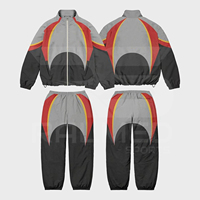 Ensemble de survêtement décontracté tendance coupe-vent uni avec logo personnalisé imprimé numériquement, veste et pantalon deux pièces 100 % coton