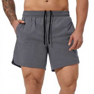 <b>Men's</b> Sporty Drawstring Board <b>Shorts</b> Solid Red <b>Green</b> Black With Custom Letter Logo Lower Hem - Product Image 5