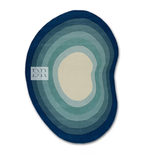 Tapis moderne fait main en 100 % laine de Nouvelle-Zélande, forme personnalisée, design ombragé, très résistant, lavable, antidérapant pour sol domestique - Product Image 1