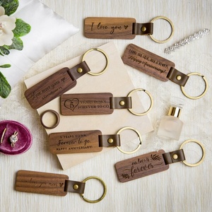 Llaveros de madera personalizados Sorprendente regalo Rectángulo Forma Llavero de madera para grabado láser - Product Image 3