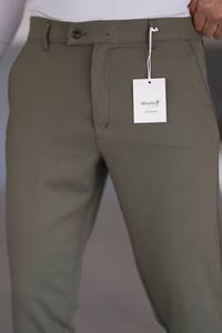 Pantalon habillé décontracté pour homme, coupe droite, taille plus, marron, confortable, en coton de poids moyen, mi-hip-hop, imperméable - Product Image 3