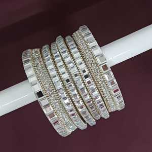 ชุดเครื่องประดับงานแต่งอินเดียสำหรับผู้หญิงกำไลข้อมือคริสตัลคริสตัลแบบชนเผ่าสร้อยข้อมือคริสตัลแบบอินเดีย - Product Image 2