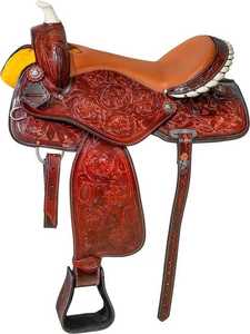 Selle Western de haute qualité fabriquée à la main, parfaite pour l'équitation sur sentier et au ranch avec cuir durable - Product Image 2