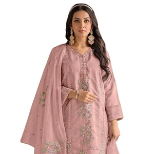 Nuevo traje de organza pakistaní bordado pesado con colgante Stanton Dupatta Venta en línea Ropa india y pakistaní - Product Image 2