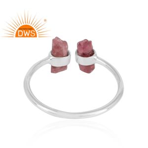 Vente chaude 925 Sterling Silver Natural Pink Tourmaline Gemstone Ring Custom Design Jewelry Manufacturer - Product Image 3
