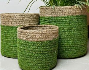 Wholesale Simple Storage Home Decor <b>Jute</b> Planter <b>Basket</b> Custom Cotton Rope Modern Design 100% High Quality Adults Party - Product Image 1