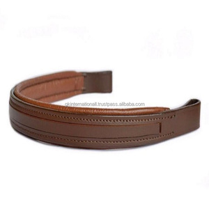 Banda para cejas de caballo de canal vacío, banda para cejas de caballo de cuero cocido completo con relleno suave de vaca, color marrón y negro, venta al por mayor - Product Image 5