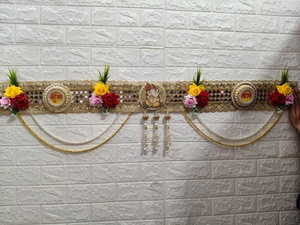 Traditional Sequins Floral Bandarwal With Pearl Latkan Shubh Labh Toran Door Valance Hanging Housewarming Reception Shaadi <b>Decor</b> - Product Image 4